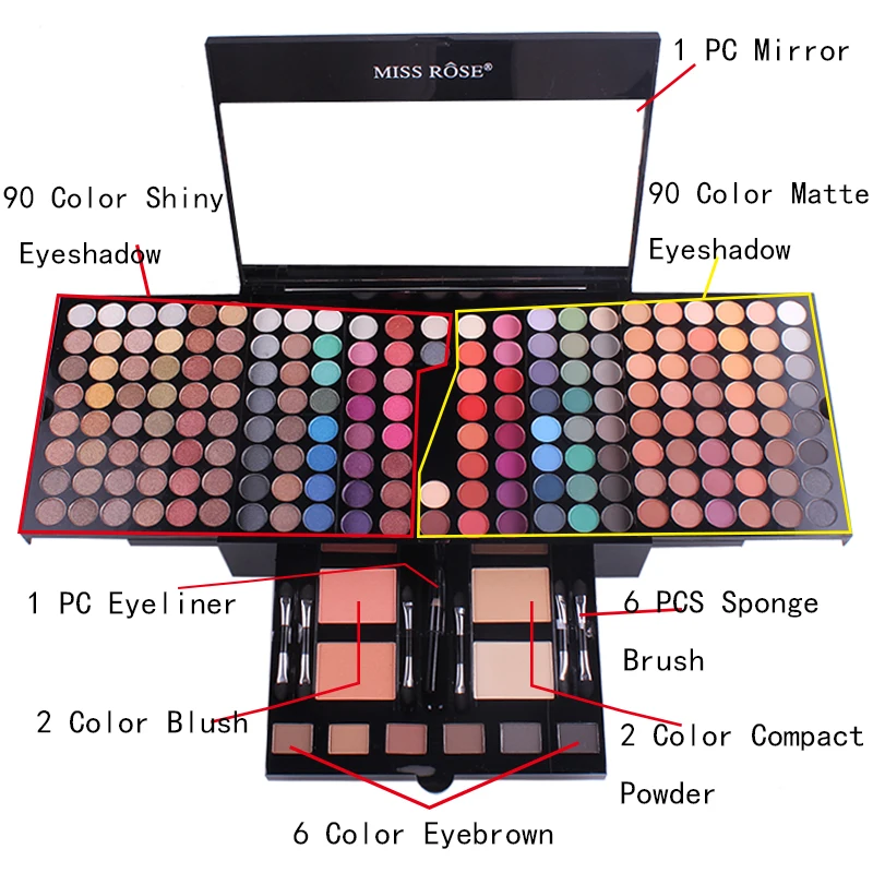 Long Lasting Waterproof Shimmer Makeup Kit Glitter Matte Soft Eyeshadow Palette Set Women Makeup 180 Colors Multicolor
Long Lasting Waterproof Shimmer Makeup Kit Glitter Matte Soft Eyeshadow Palette Set Women Makeup 180 Colors Multicolor