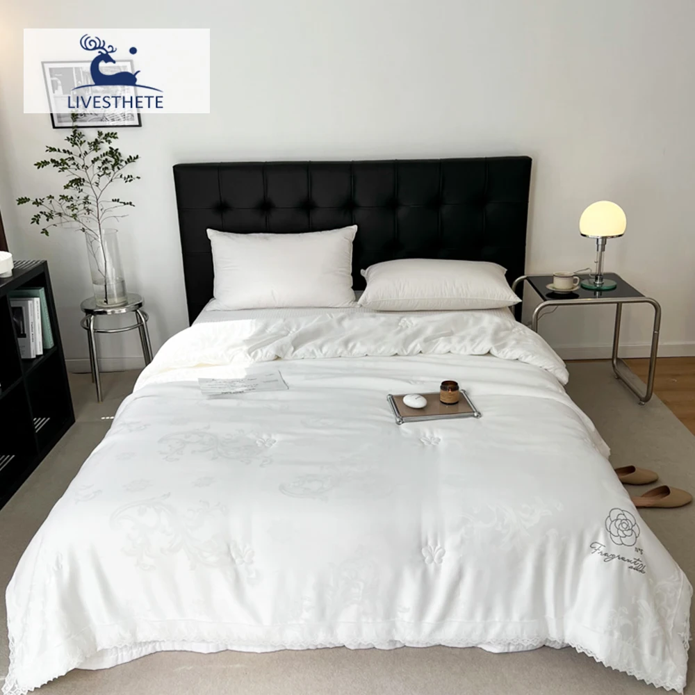 Liv-Esthete White 100% Mulberry Silk Quilt Duvet Jacquard Comforter Double Queen King Quilt Filling Nature Silk Healthy Bedding
Liv-Esthete White 100% Mulberry Silk Quilt Duvet Jacquard Comforter Double Queen King Quilt Filling Nature Silk Healthy Bedding