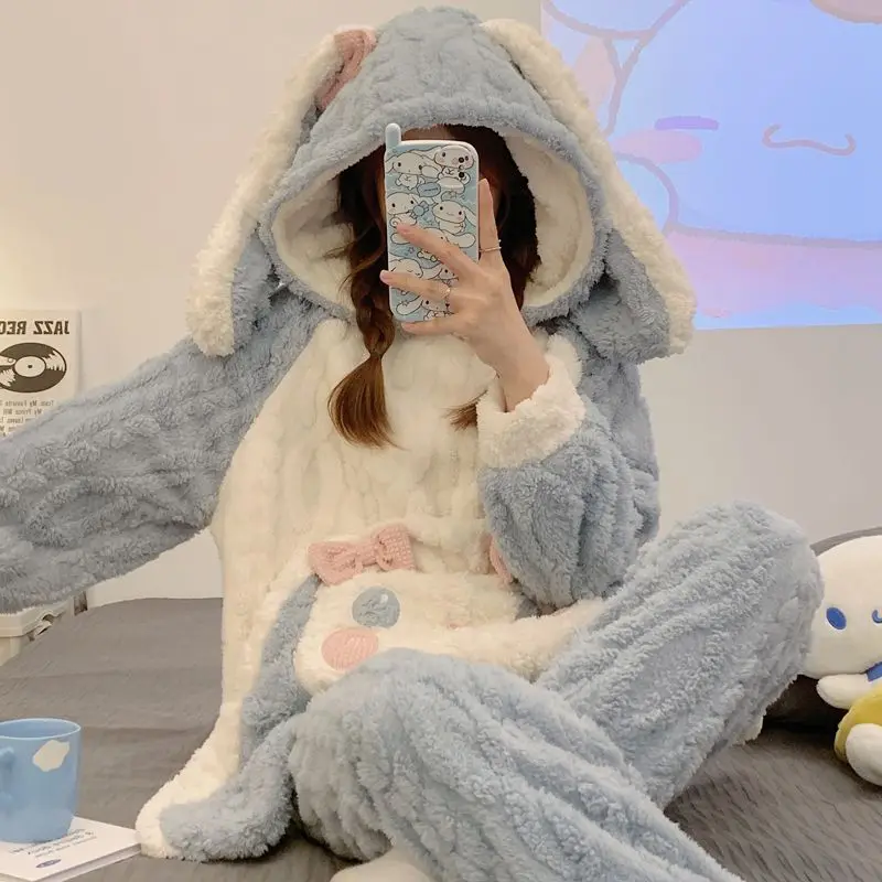 Winter Sanrio Pajama Sets Kawaii Cinnamoroll Pajamas Anime Pajamas for Women Warm Coral Fleece Casual Homewear Sets
Winter Sanrio Pajama Sets Kawaii Cinnamoroll Pajamas Anime Pajamas for Women Warm Coral Fleece Casual Homewear Sets