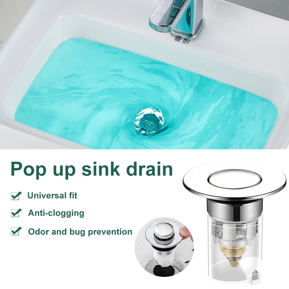 Bathroom Sink Drain Stopper Pop Up Basin Drain Filter Anti-Clogging Hair Stopper Sink Strainer Prevent Odor Bug for Sink Bathtub
Bathroom Sink Drain Stopper Pop Up Basin Drain Filter Anti-Clogging Hair Stopper Sink Strainer Prevent Odor Bug for Sink Bathtub