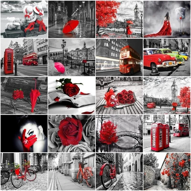 GATYZTORY Oil Painting City Street Drawing On Canvas HandPainted Art Gift DIY Coloring By Number Red Bus Landscape Home Decor 
GATYZTORY Oil Painting City Street Drawing On Canvas HandPainted Art Gift DIY Coloring By Number Red Bus Landscape Home Decor