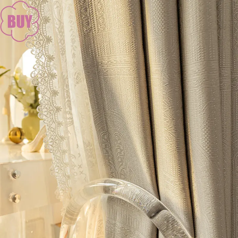 French Curtains for Living dining Room Bedroom Retro Light Luxury Jacquard Cream Wind Window tulle Screen Customization
French Curtains for Living dining Room Bedroom Retro Light Luxury Jacquard Cream Wind Window tulle Screen Customization