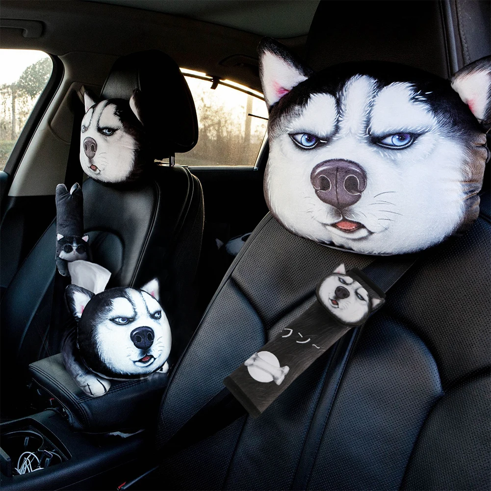 New Style 3D Printed Headrest Pillow Stuffed Neck Support Cartoon Husky Seat Belt Shoulder Pad Tissue Box Interior Accessories
New Style 3D Printed Headrest Pillow Stuffed Neck Support Cartoon Husky Seat Belt Shoulder Pad Tissue Box Interior Accessories