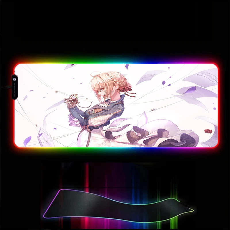 Violet Evergarden RGB Gaming Mouse Pad Large Colorful Luminous for PC Computer 7 Colors LED Light Desk Mat Gaming Keyboard pad.
Violet Evergarden RGB Gaming Mouse Pad Large Colorful Luminous for PC Computer 7 Colors LED Light Desk Mat Gaming Keyboard pad.
