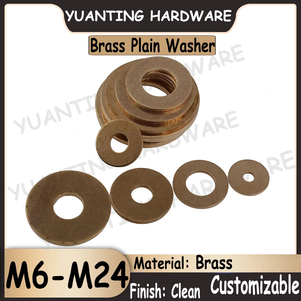 

1Piece-50Pcs H59 Brass Solid Plain Washer Copper Flat Gaskets M6 M8 M10 M12 M14 M16 M18 M20 M22 M24 Shim Flat Ring Spacers