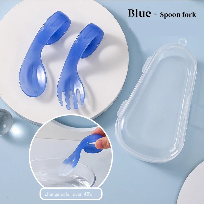 2 Pc/set Temperature Sensing Spoon Fork for Kids Children Silicone Head Feeding Baby Spoon Heat Sensitive Infant Tableware
2 Pc/set Temperature Sensing Spoon Fork for Kids Children Silicone Head Feeding Baby Spoon Heat Sensitive Infant Tableware