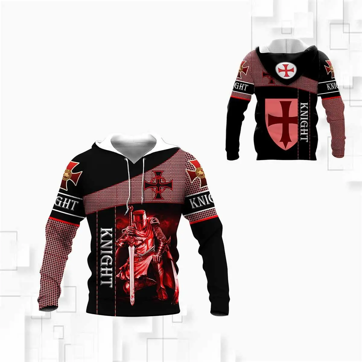 2021 new brand clothing Templar fashion zipper shirt Crusader 3D printing hoodie sweater Unisex casual street suit Red knight
2021 new brand clothing Templar fashion zipper shirt Crusader 3D printing hoodie sweater Unisex casual street suit Red knight