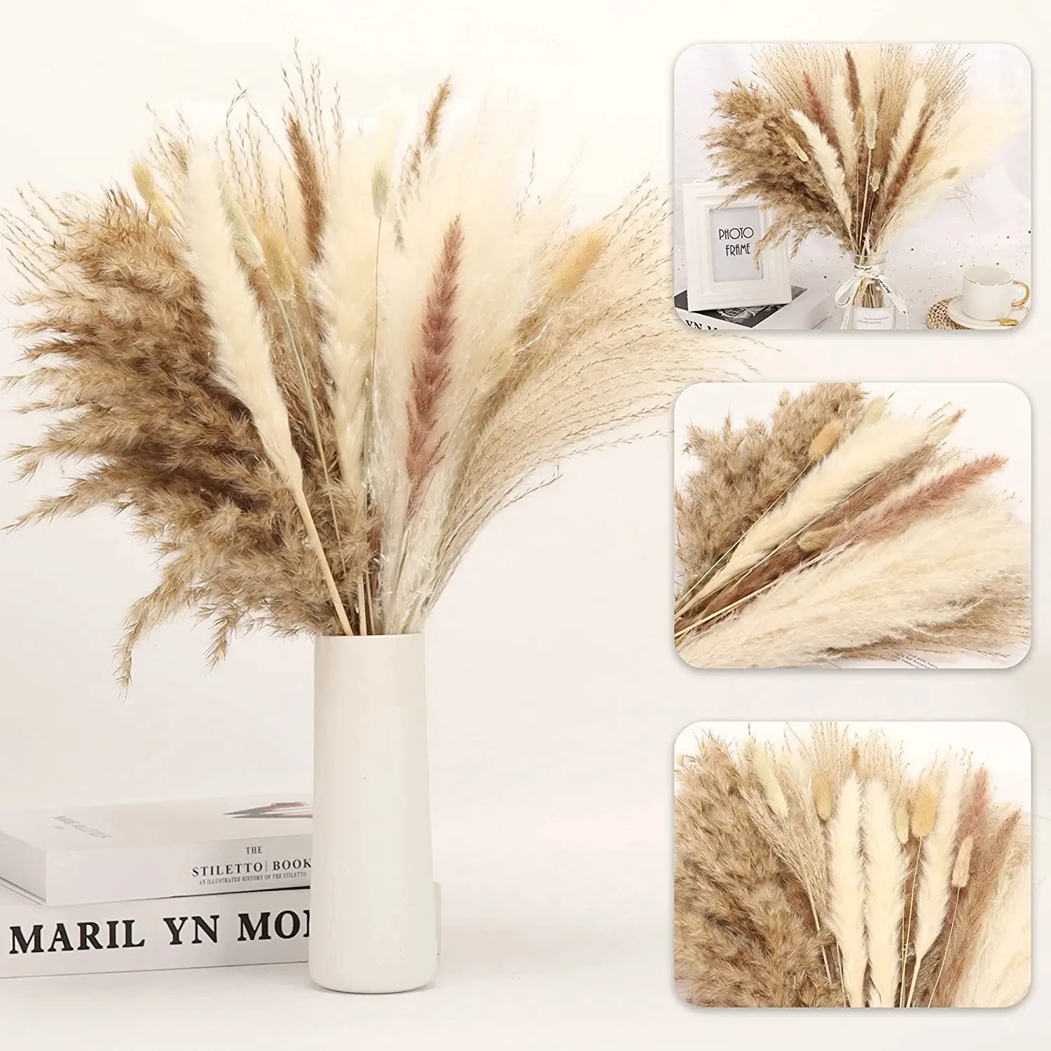65Pcs/lot Cream Pampas Grass Fluffy Room Phragmites Decoration Natural Bunny Tail Grass Dried Flowers Bouquet Boho Home Decor
65Pcs/lot Cream Pampas Grass Fluffy Room Phragmites Decoration Natural Bunny Tail Grass Dried Flowers Bouquet Boho Home Decor
