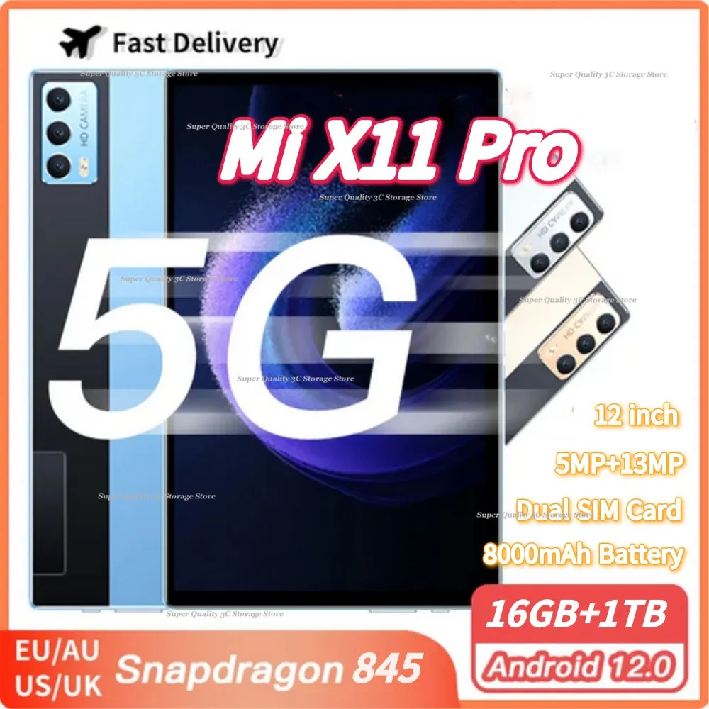 2023 New Original Global Version X11 Pro Tablet Android 12 8000mAh 12 Inch Tablets PC Snapdragon 16GB+1TB Wifi Tab 2560*1600 HD
2023 New Original Global Version X11 Pro Tablet Android 12 8000mAh 12 Inch Tablets PC Snapdragon 16GB+1TB Wifi Tab 2560*1600 HD