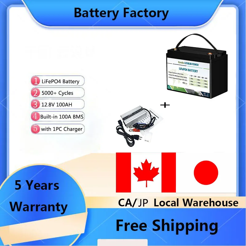 KCvolro LiFePO4 Deep Cycle Battery with charger 1280W, Built in 100A BMS, Over 5000 Cycles Lithium Battery +1pc Battery Charger
KCvolro LiFePO4 Deep Cycle Battery with charger 1280W, Built in 100A BMS, Over 5000 Cycles Lithium Battery +1pc Battery Charger