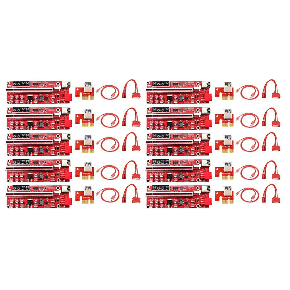 10Pcs V013 Pro Pcie Riser Card Pcie X1 to X16 Riser Graphics Card Extension Cable Temperature Control for Mining Miner
10Pcs V013 Pro Pcie Riser Card Pcie X1 to X16 Riser Graphics Card Extension Cable Temperature Control for Mining Miner