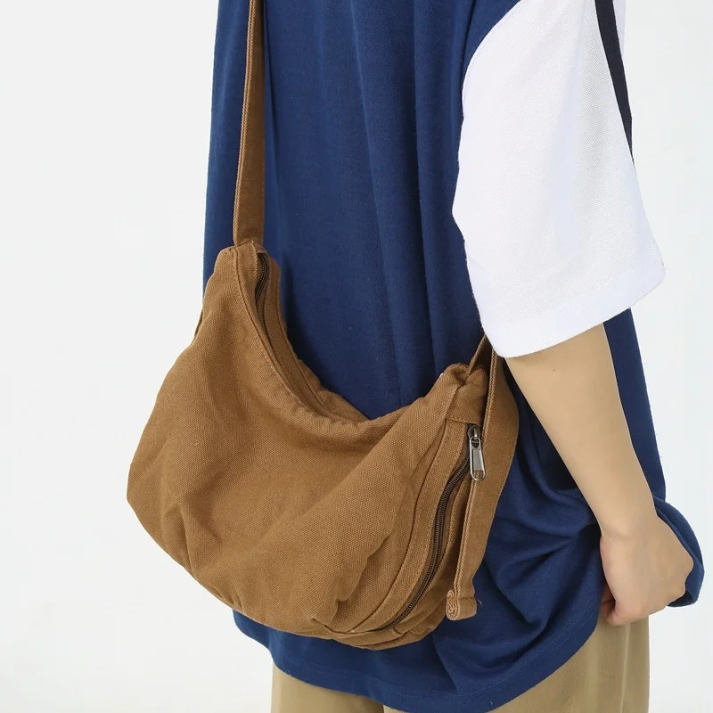

Большая сумка через плечо для девочки, 2023 холщовая женская сумка-мессенджер через плечо, корейская модная хлопковая тканевая женская сумка для учебников
