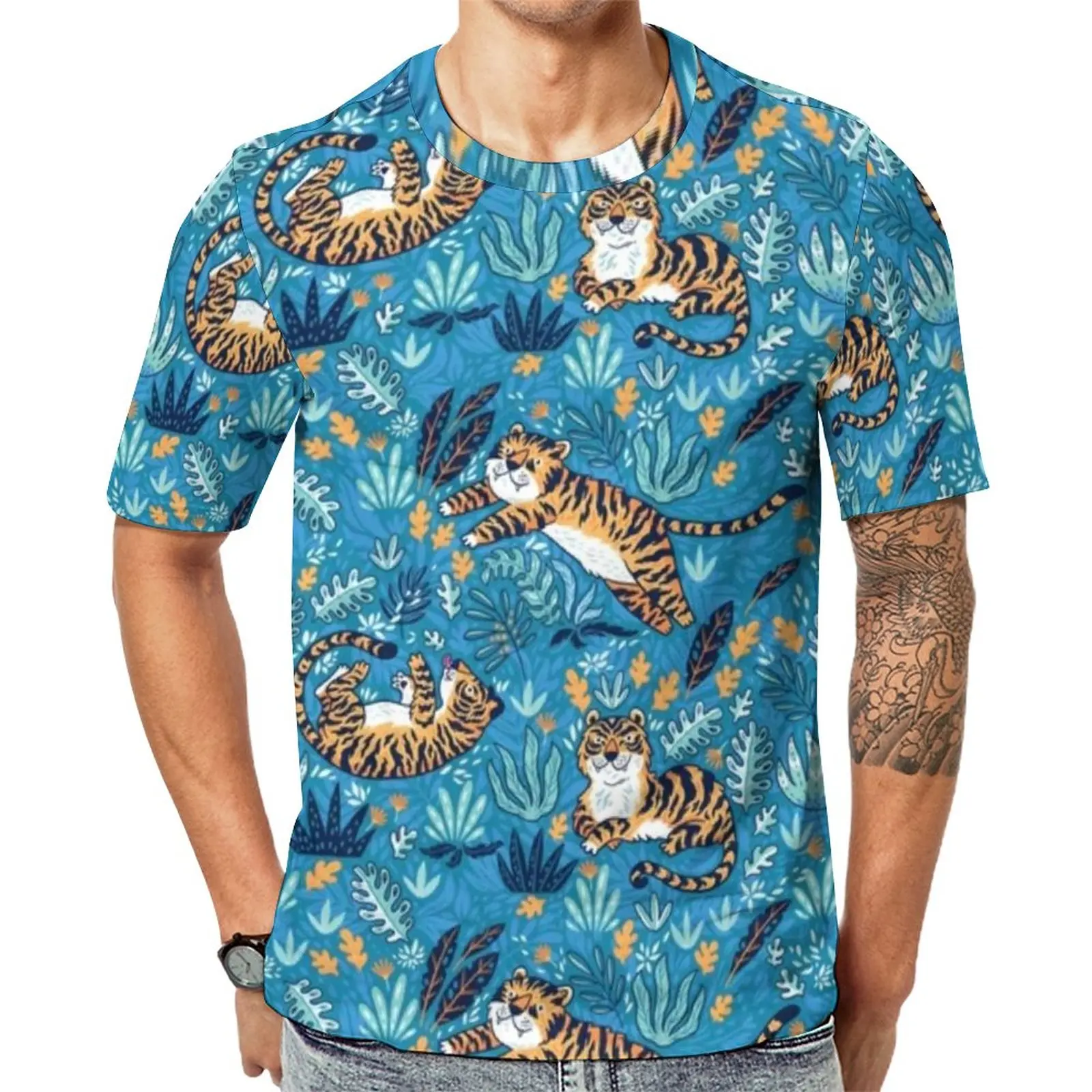 Футболка мужская с принтом дикого тигра, Классическая рубашка с круглым вырезом, топ с принтом джунглей в стиле хиппи, 4XL 5XL 6XL, на лето
Футболка мужская с принтом дикого тигра, Классическая рубашка с круглым вырезом, топ с принтом джунглей в стиле хиппи, 4XL 5XL 6XL, на лето