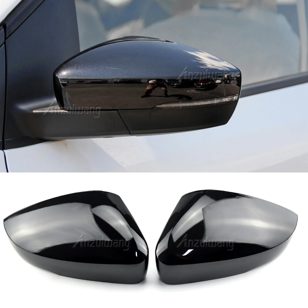 

Czarny błyszczący boczne skrzydło widok z tyłu obudowa lusterka bocznego Case czapki Shell wymień for volkswagena for VW Polo