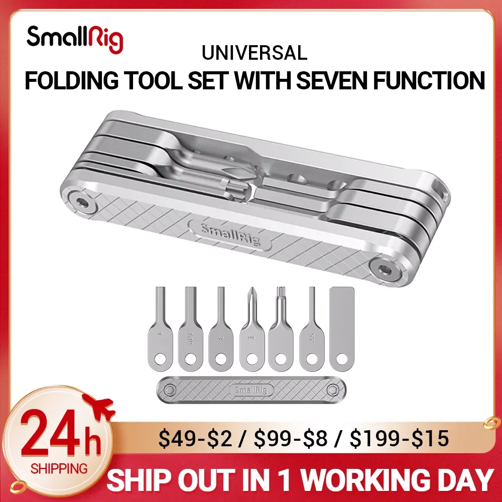 SmallRig Universal DSLR Camera Rig Folding Tool Set with Screwdrivers and Wrenches with Seven Functional Tools Accessories 2213
SmallRig Universal DSLR Camera Rig Folding Tool Set with Screwdrivers and Wrenches with Seven Functional Tools Accessories 2213