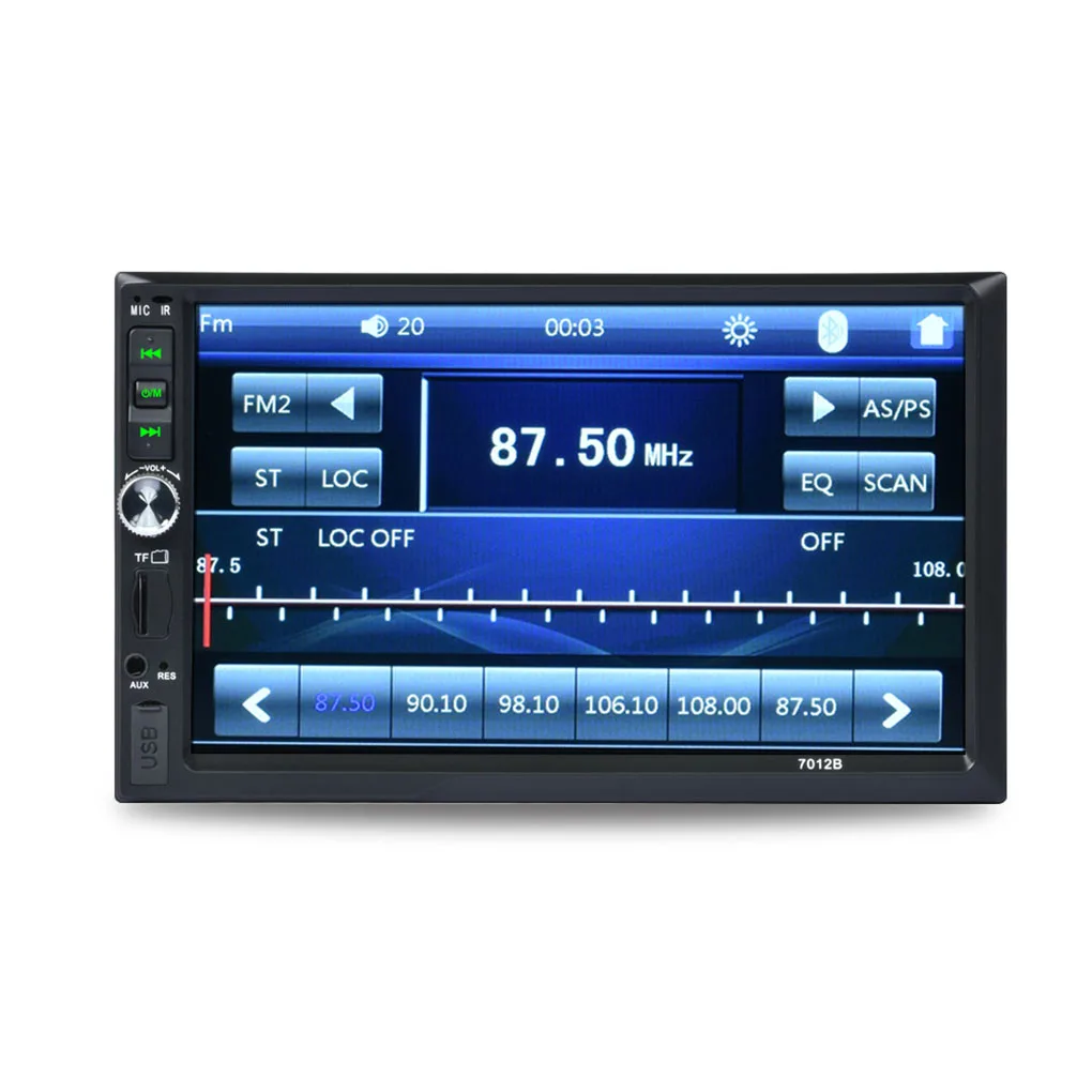 7-inch 2Din 7012B MP3 MP5 Player FM Car Radio Stereo Audio Music USB 2.0 Digital Touch Screen Bluetooth AUX Input Player
7-inch 2Din 7012B MP3 MP5 Player FM Car Radio Stereo Audio Music USB 2.0 Digital Touch Screen Bluetooth AUX Input Player