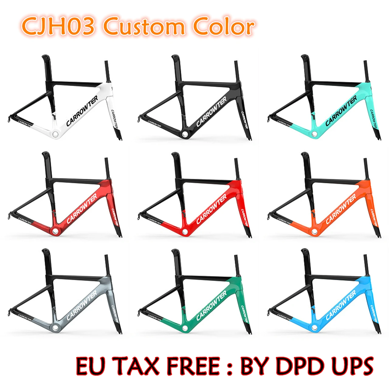Custom Color CJH03 CARROWTER Road Carbon Bike Frames T1000 UD V Brake Bicycle Frameset 48 51 54 56cm Ship By DPD UPS For EU
Custom Color CJH03 CARROWTER Road Carbon Bike Frames T1000 UD V Brake Bicycle Frameset 48 51 54 56cm Ship By DPD UPS For EU