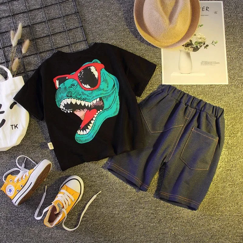 2023 New Jingle Cat Dinosaur Mickey Cute Print Baby Boy Girl Summer Fashion Boy Cotton Baby Sportswear T-shirt + Shorts Children
2023 New Jingle Cat Dinosaur Mickey Cute Print Baby Boy Girl Summer Fashion Boy Cotton Baby Sportswear T-shirt + Shorts Children