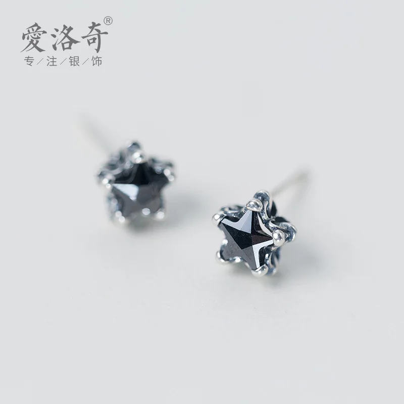 Star Ear Studs Female Thailand Silver Retro Black Diamond Pentagram Stud Earrings Ethnic Style Star Ear Rings
Star Ear Studs Female Thailand Silver Retro Black Diamond Pentagram Stud Earrings Ethnic Style Star Ear Rings