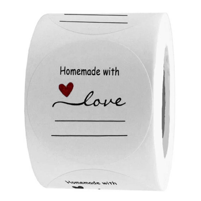New Homemade with Love Sticker with Lines for Writing Round Gift Tags, Gift Stickers, Handmade Stickers 500 Labels Per Roll
New Homemade with Love Sticker with Lines for Writing Round Gift Tags, Gift Stickers, Handmade Stickers 500 Labels Per Roll