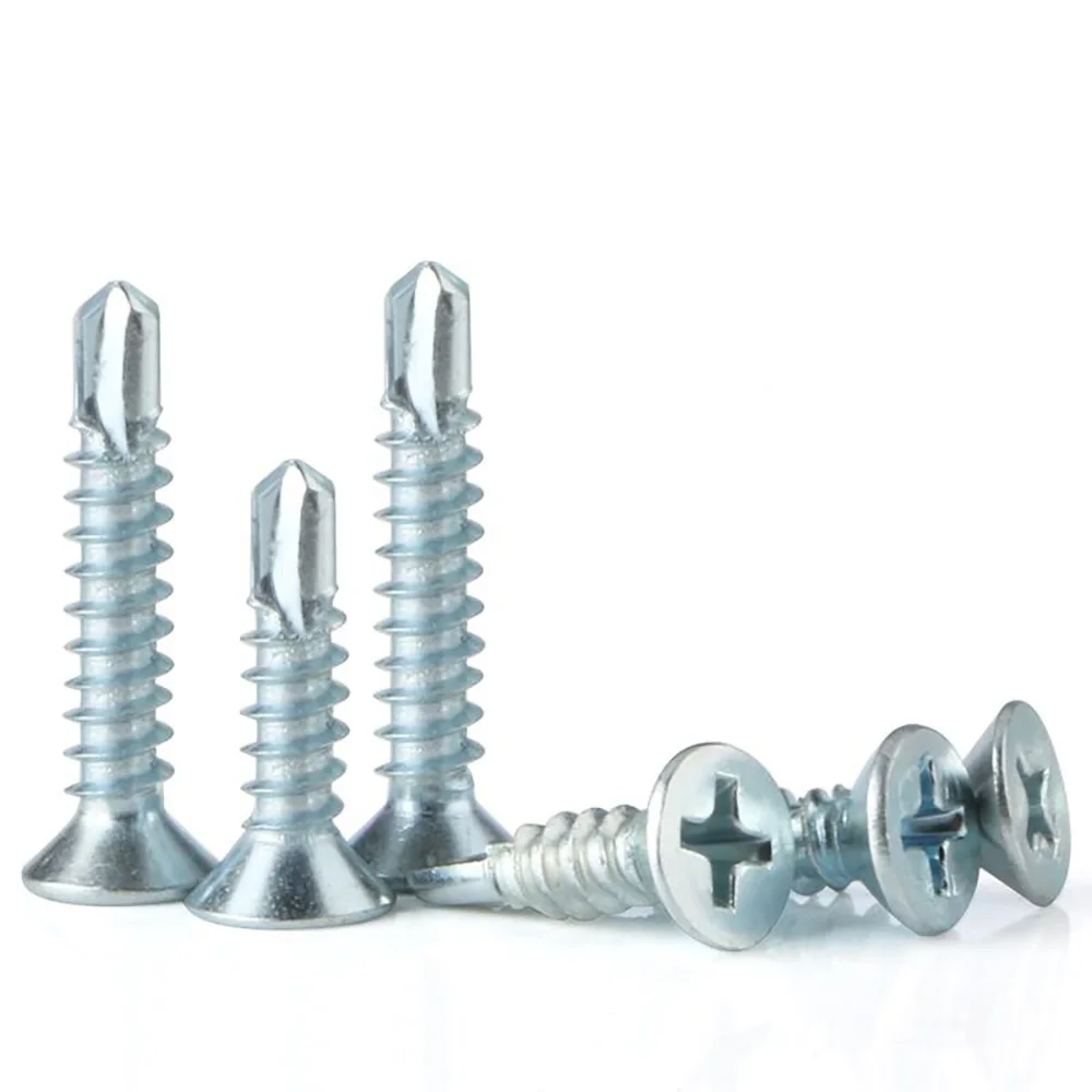 

100pc M3.5 M3.9 M4.2 M4.8 M5.5 Dovetail Screw Carbon Steel Zinc Plated Flat Countersunk Head Phillips Self Tapping Screws