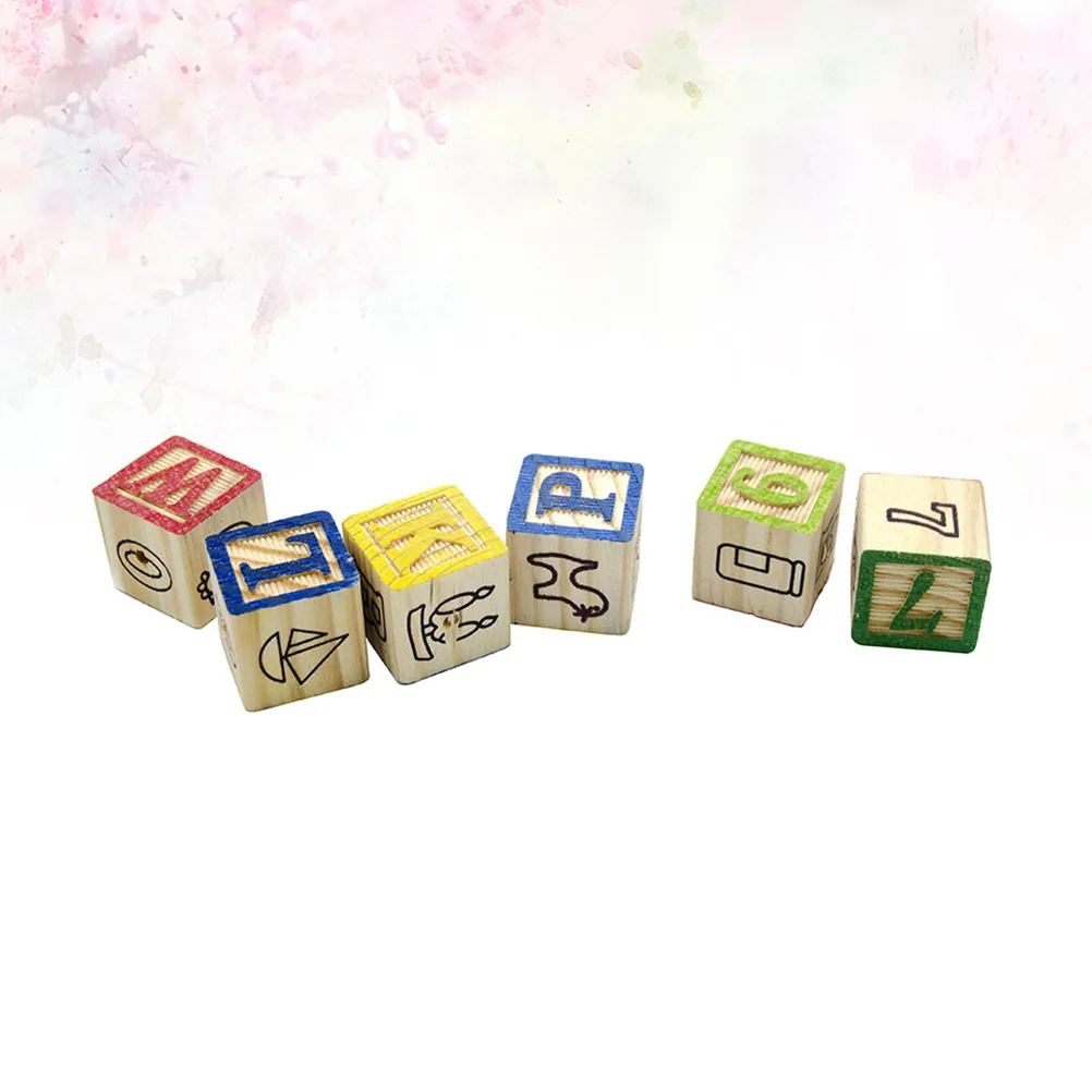 

8 Numbers Blocks Wooden Letter Blocks Educational Portable Thicken Dice Aalphabet Block for Parrots Birds Pets