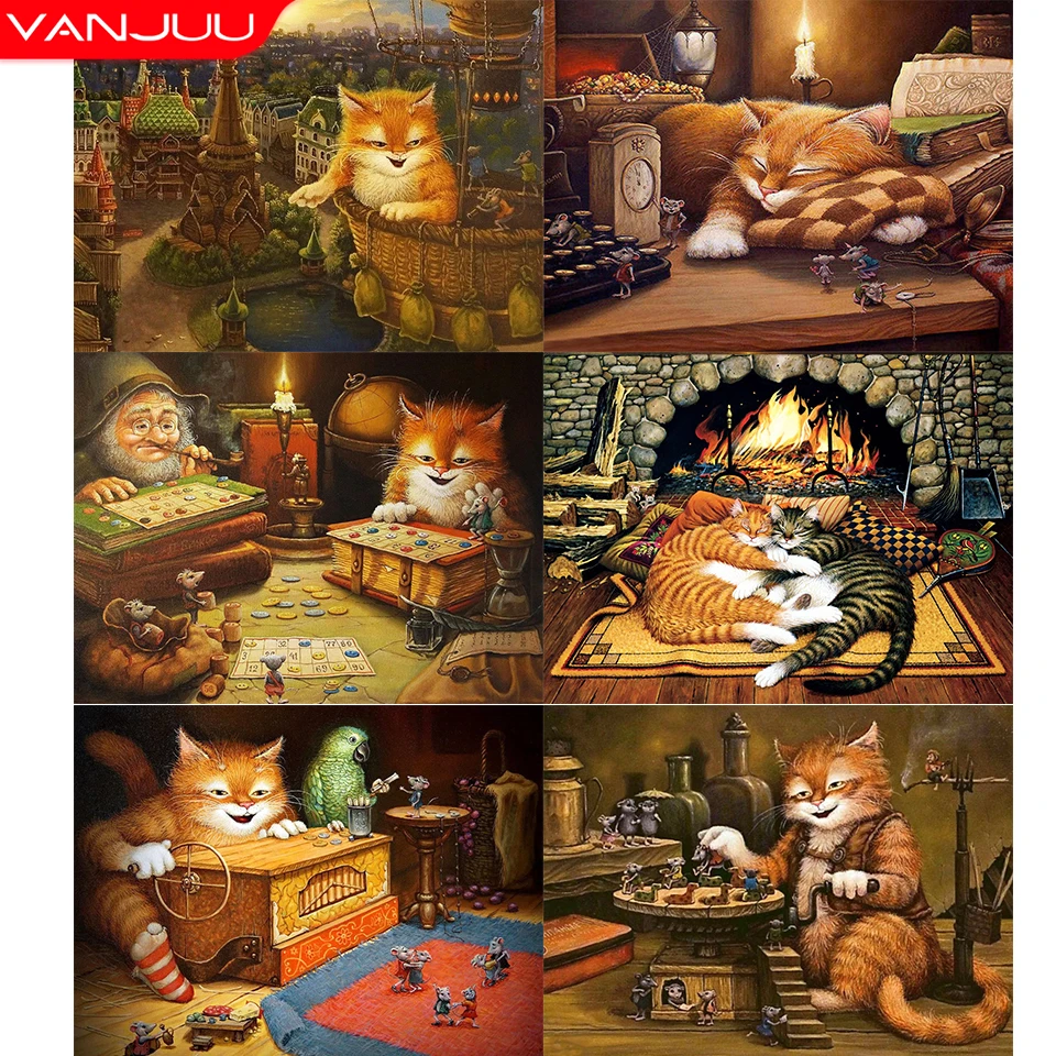 5D DIY Diamond Drawing Cartoon Animal Diamond Mosaic Cat Embroidery Full Round Diamond Cross Stitch Kit Home Decor
5D DIY Diamond Drawing Cartoon Animal Diamond Mosaic Cat Embroidery Full Round Diamond Cross Stitch Kit Home Decor