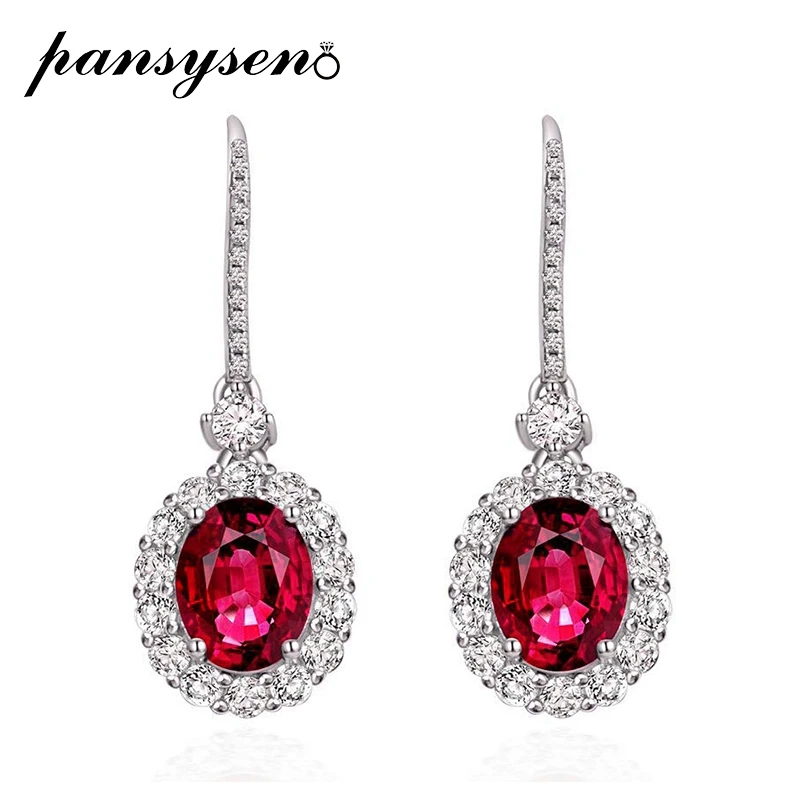 PANSYSEN Luxury Ruby Sapphire Gemstone Drop Earrings for Women Vintage Female 925 Sterling Silver Jewelry Earring Wedding Gifts
PANSYSEN Luxury Ruby Sapphire Gemstone Drop Earrings for Women Vintage Female 925 Sterling Silver Jewelry Earring Wedding Gifts
