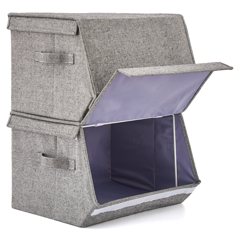 2 Pack Stackable Storage Bins with Lids and Handles, Linen Fabric Foldable Storage Cubes Bin Box Containers for Home, Office, Nu
2 Pack Stackable Storage Bins with Lids and Handles, Linen Fabric Foldable Storage Cubes Bin Box Containers for Home, Office, Nu