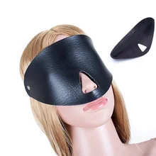 SM Flirting Erotic Sex Toys BDSM Bondage Slave Game PU Leather Sex Mask Sex Eye Mask Expose Nose Blindfold Goggles for Couple