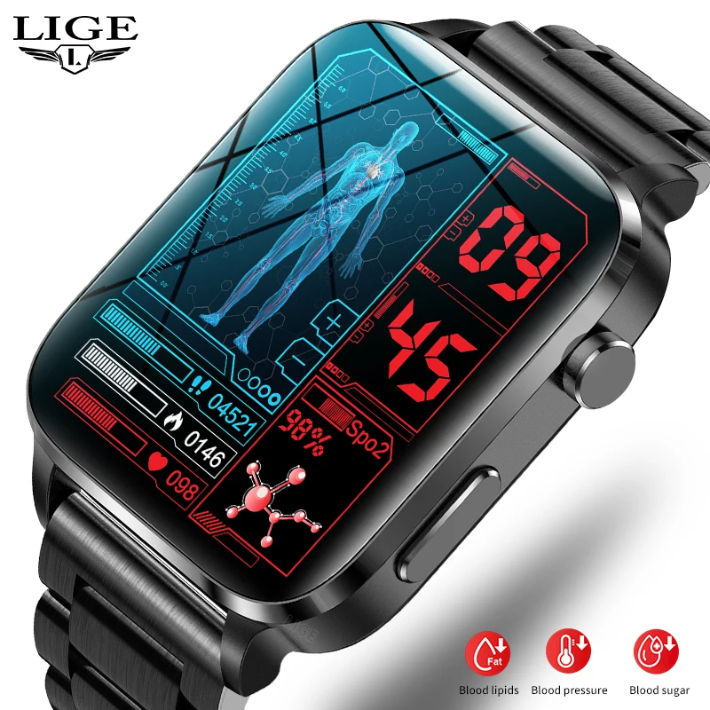 Lige Body Temperature Detection Smart Watch Men Sangao Laser Treat Health Heart Rate Blood Pressure Sport Smartwatch 1.70 inch
Lige Body Temperature Detection Smart Watch Men Sangao Laser Treat Health Heart Rate Blood Pressure Sport Smartwatch 1.70 inch
