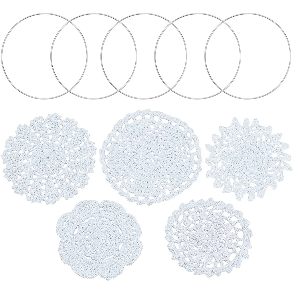 6pcs Circular Dream Catcher Rings Metal Catcher Rings Hoops Doilies Cotton 4-5 inches Round Bisque
6pcs Circular Dream Catcher Rings Metal Catcher Rings Hoops Doilies Cotton 4-5 inches Round Bisque