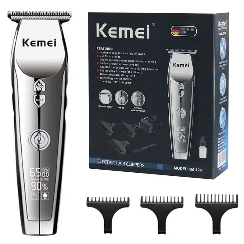 Original kemei professional hair trimmer for men 3 speed motor beard trimmer powerful hair clipper LCD display barber hair cut
Original kemei professional hair trimmer for men 3 speed motor beard trimmer powerful hair clipper LCD display barber hair cut
