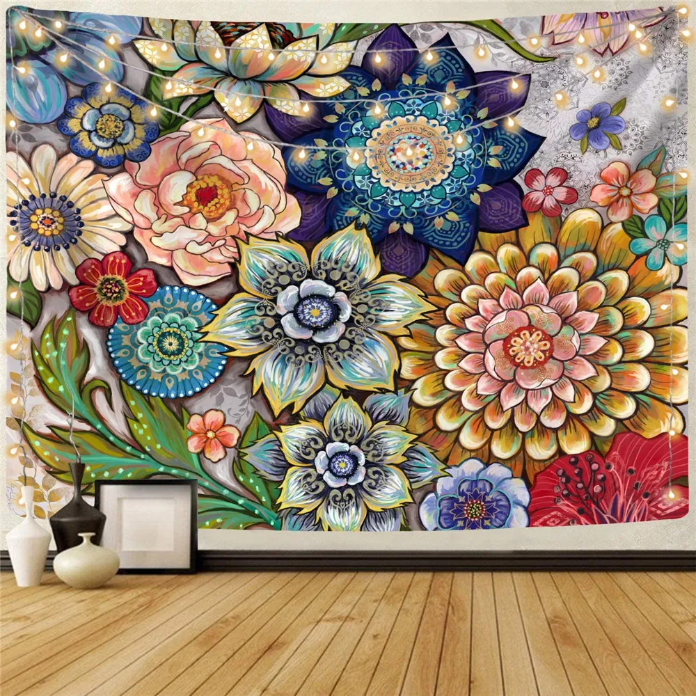 Colorful Floral Tapestry Wall hanging, Bright Boho Fabric Blossom Tapestries, MultiColor Tapestry for Bedroom Hippie Wall Decor
Colorful Floral Tapestry Wall hanging, Bright Boho Fabric Blossom Tapestries, MultiColor Tapestry for Bedroom Hippie Wall Decor