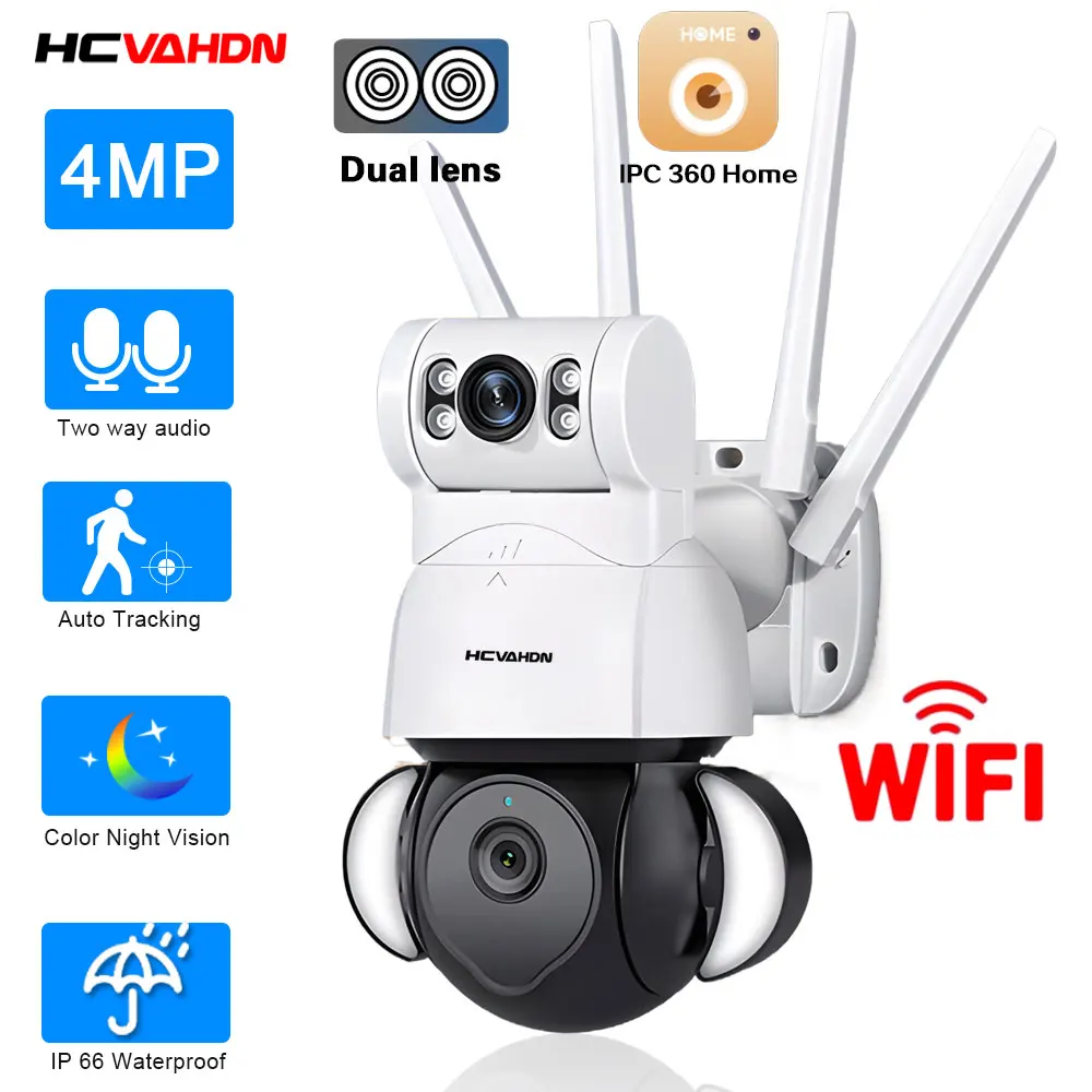 4MP HD Wifi PTZ IP Camera Outdoor Waterproof Dual Lens CCTV Surveillance Cameras Human Auto tracking Home Wireless Security Cam
4MP HD Wifi PTZ IP Camera Outdoor Waterproof Dual Lens CCTV Surveillance Cameras Human Auto tracking Home Wireless Security Cam