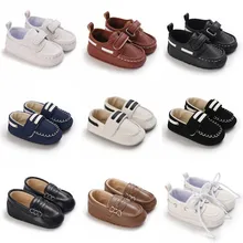 Newborn Baby Prewalker Girls Boys Casual Shoes Leather Non-Slip Soft-Sole Infant Toddler First Walkers 0-18M Baptism