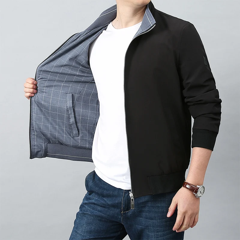 Spring Stand Collar Men Jacket Fashion Casual Men Reversible Zipper Jacket Solid Color Men Loose Business Jacket Men Windbreaker
Spring Stand Collar Men Jacket Fashion Casual Men Reversible Zipper Jacket Solid Color Men Loose Business Jacket Men Windbreaker