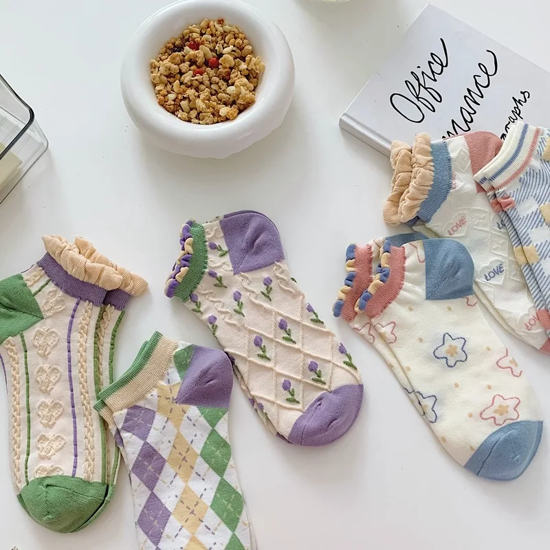 Women Socks 2022 Casual Fashion Spring Summer New Cotton Breathable Japanese Style Plaid Waveselvedge Flower Cute Ankle Socks
Women Socks 2022 Casual Fashion Spring Summer New Cotton Breathable Japanese Style Plaid Waveselvedge Flower Cute Ankle Socks