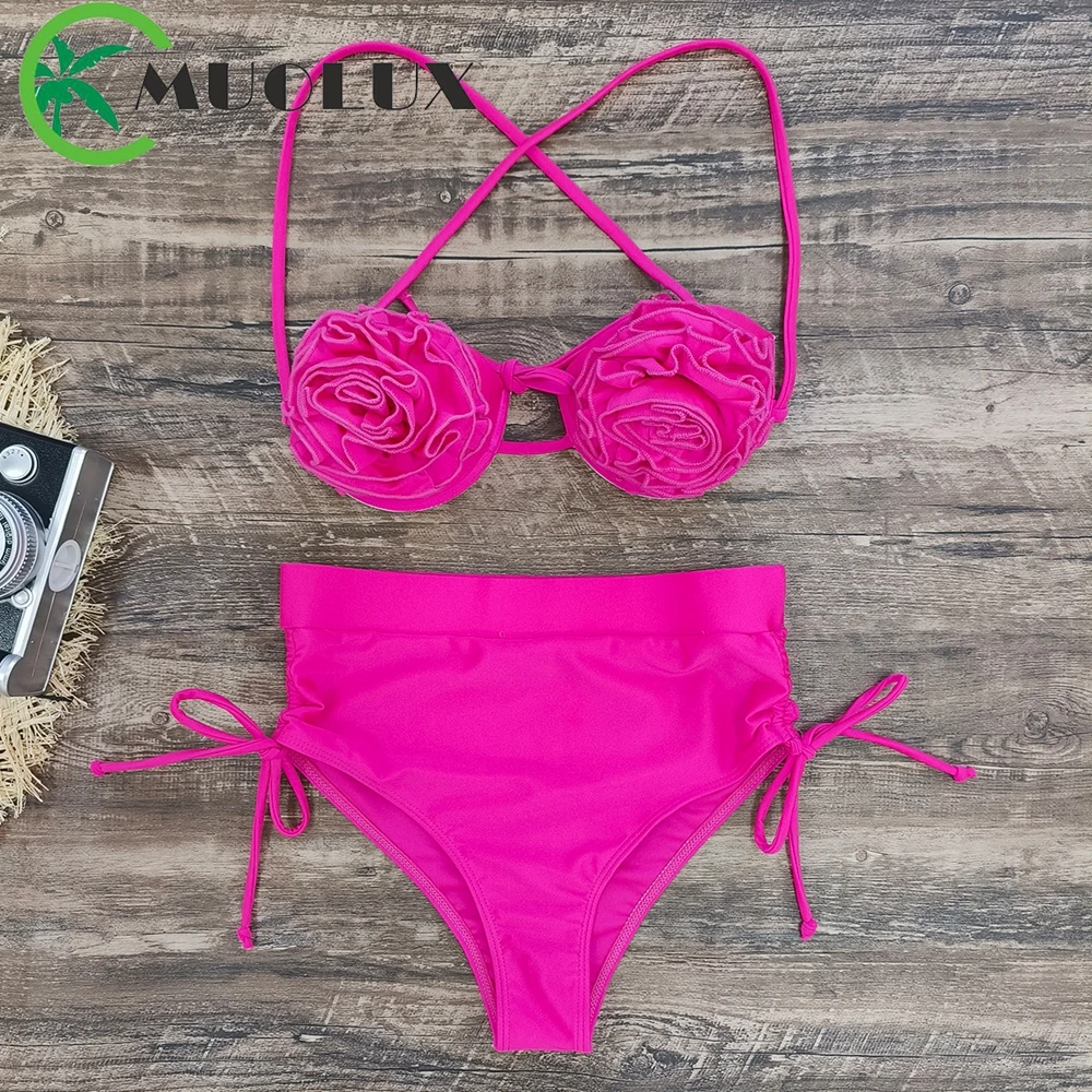 MUOLUX 2023 Sexy 3D Flower Push Up Bikini Set High Waist Biquini Two Piece Swimsuit Swimwear Women Summer Swimming Suit Beachwea
MUOLUX 2023 Sexy 3D Flower Push Up Bikini Set High Waist Biquini Two Piece Swimsuit Swimwear Women Summer Swimming Suit Beachwea