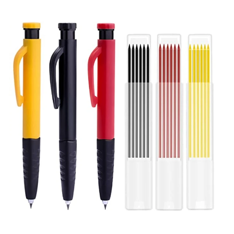 3Pcs Pencils For Carpenters With 3 Boxes Pencil Refills, Solid Woodworking Pencils Mechanical Carpentry Pencil Set
3Pcs Pencils For Carpenters With 3 Boxes Pencil Refills, Solid Woodworking Pencils Mechanical Carpentry Pencil Set