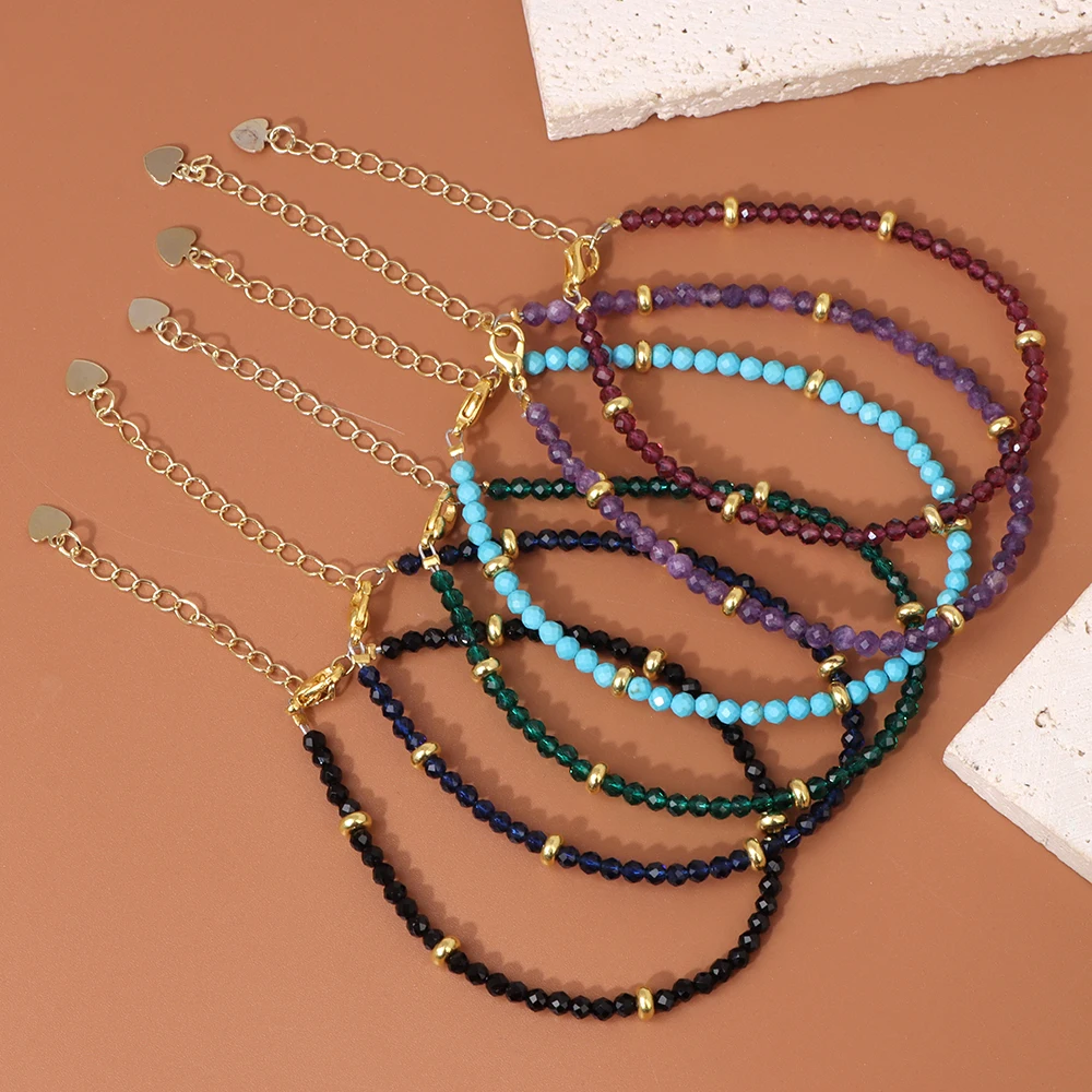 Fashion Natural Stone Faceted Beads Bracelet 3mm Small Beaded Bracelets for Women Men Adjustable Bracelet Bangle Jewelry Gifts
Fashion Natural Stone Faceted Beads Bracelet 3mm Small Beaded Bracelets for Women Men Adjustable Bracelet Bangle Jewelry Gifts