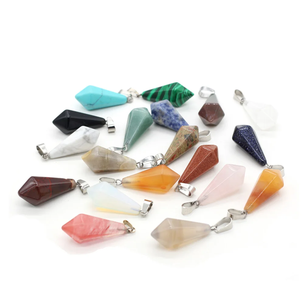 Natural Stone Pendant Rose Quartzs Red Agates Polygonal Rhombus Shape Pendants For Making DIY Jewelry Necklace Size 13x28mm
Natural Stone Pendant Rose Quartzs Red Agates Polygonal Rhombus Shape Pendants For Making DIY Jewelry Necklace Size 13x28mm