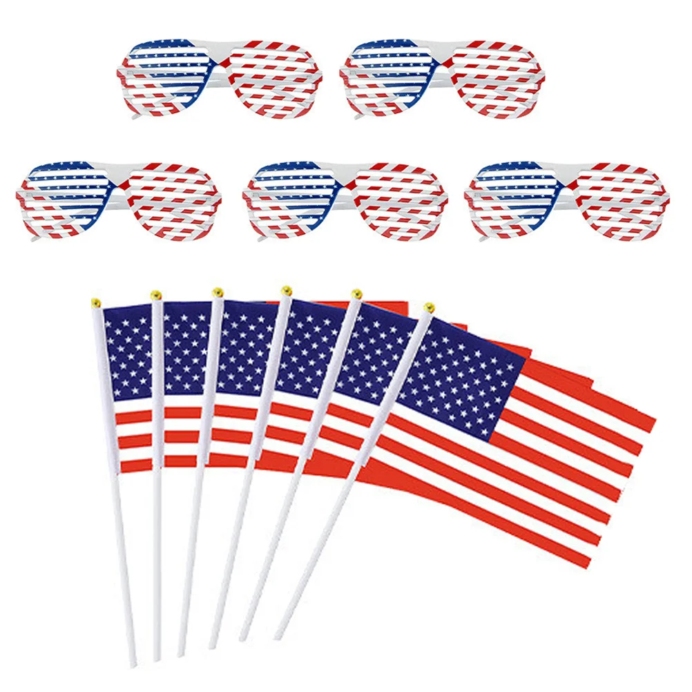 1 Set of Mini American Flags Hand Waving American Flags National Flags and Glasses
1 Set of Mini American Flags Hand Waving American Flags National Flags and Glasses