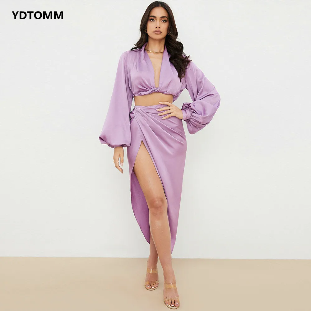 2 Piece Set Women New 2022 Summer Beach Vacation Outfits Sexy Cropped Blouse Shirts High Slit Long Skirt Matching Suit Clothes
2 Piece Set Women New 2022 Summer Beach Vacation Outfits Sexy Cropped Blouse Shirts High Slit Long Skirt Matching Suit Clothes