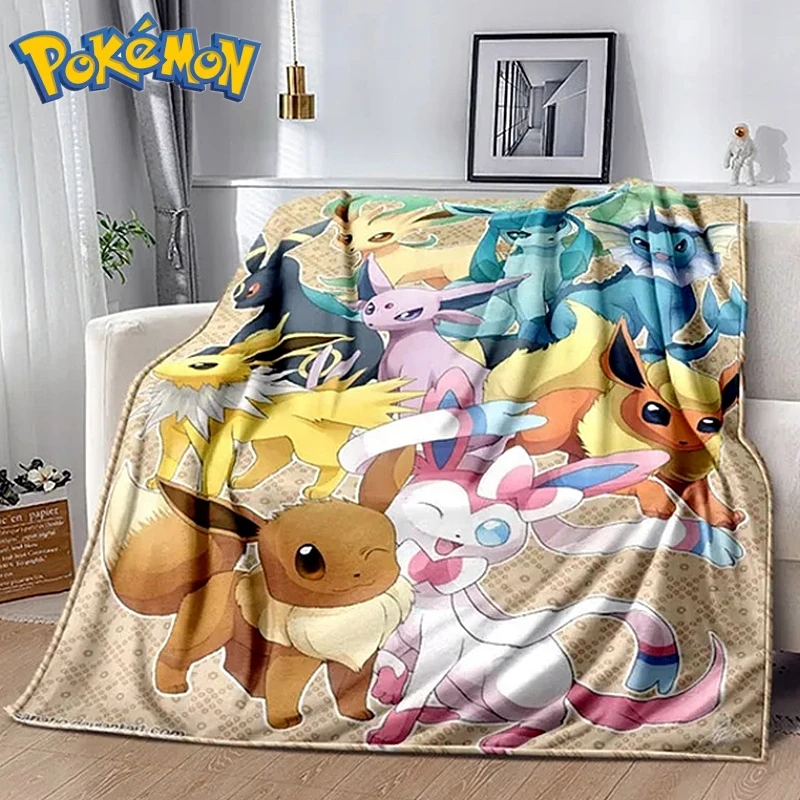 

Pokemon Cartoon Anime Flannel Blanket Pikachu Figures Home Sofa Lunch Break Blankets Children Student Blankets Nap Cover Kids