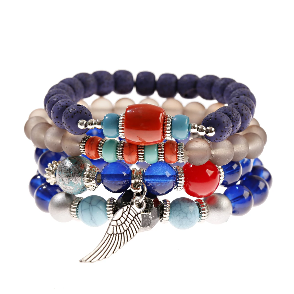 Boho Charm Bracelets & Bangles Women Lava Stone Alloy Feather Pendant Bracelet Sets Colorful Vintage Wrap Bracelet Female
Boho Charm Bracelets & Bangles Women Lava Stone Alloy Feather Pendant Bracelet Sets Colorful Vintage Wrap Bracelet Female