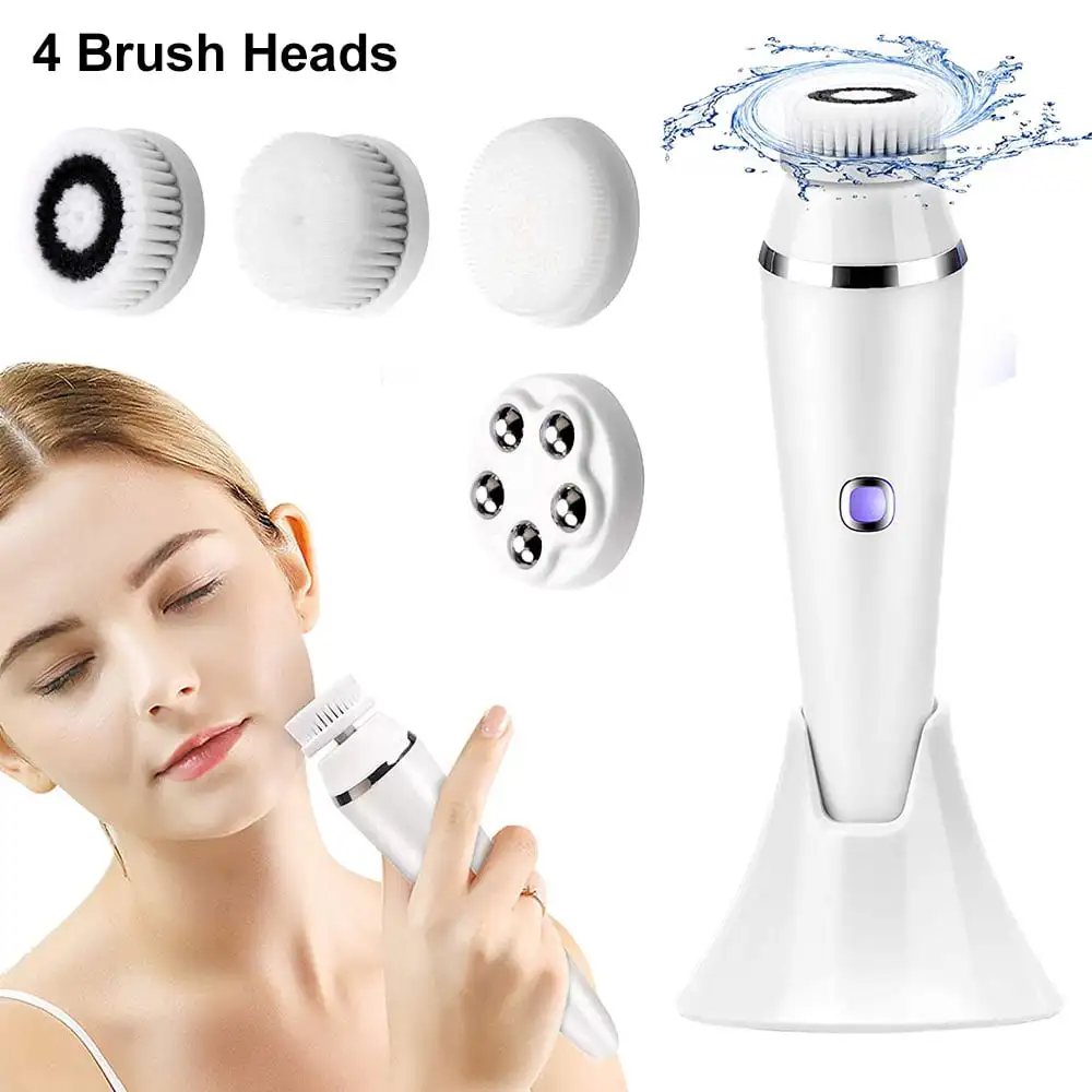 Facial Cleansing Brush, 4 in 1 Waterproof Face Cleansing Brush, Spin Brush for Deep Cleansing Exfoliating, Facial Cleanser Brush
Facial Cleansing Brush, 4 in 1 Waterproof Face Cleansing Brush, Spin Brush for Deep Cleansing Exfoliating, Facial Cleanser Brush