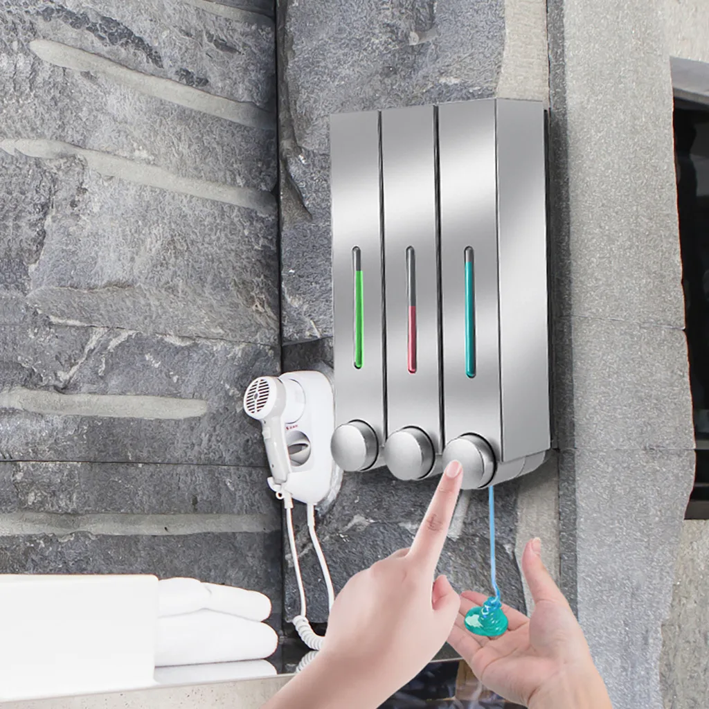 Настенный пластиковый дозатор мыла для отеля, бытовой дезинфицирующий средство для рук, гель для душа, бутылка для шампуня, крепление для ванной комнаты
Настенный пластиковый дозатор мыла для отеля, бытовой дезинфицирующий средство для рук, гель для душа, бутылка для шампуня, крепление для ванной комнаты