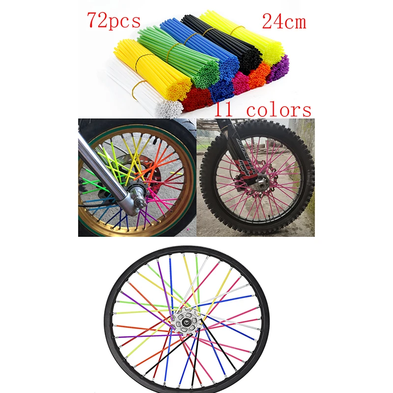 72Pcs Bike Motorcycle Wheel Spoked Protector Skin Covers Pipe For Motocross Bicycle Bike Cool Accessories 11 Colors 24CM
72Pcs Bike Motorcycle Wheel Spoked Protector Skin Covers Pipe For Motocross Bicycle Bike Cool Accessories 11 Colors 24CM