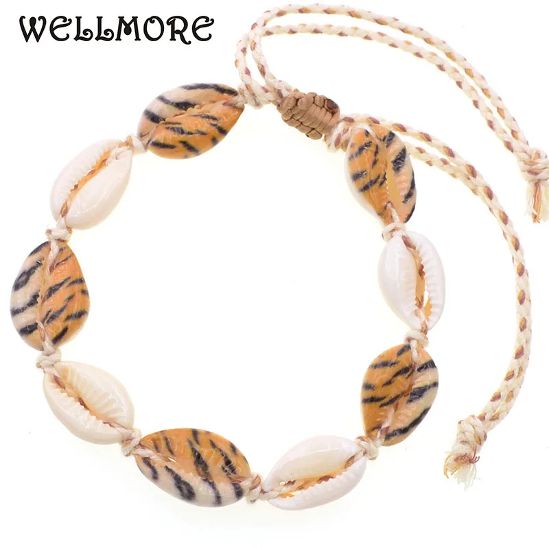 WELLMORE Handmade Bohemia anklets for women leopard color shell anklets Colorful shell anklet bracelet fashion jewelry wholesale
WELLMORE Handmade Bohemia anklets for women leopard color shell anklets Colorful shell anklet bracelet fashion jewelry wholesale
